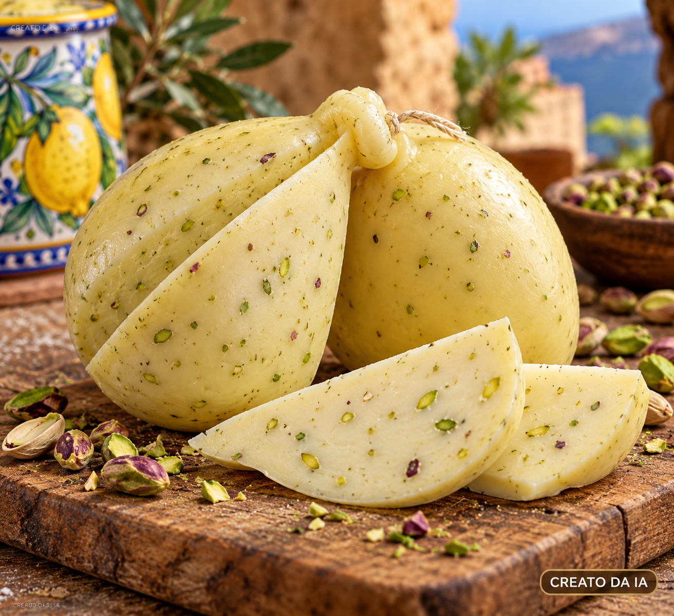 provola siciliana con pistacchio provola siciliana con pistacchio