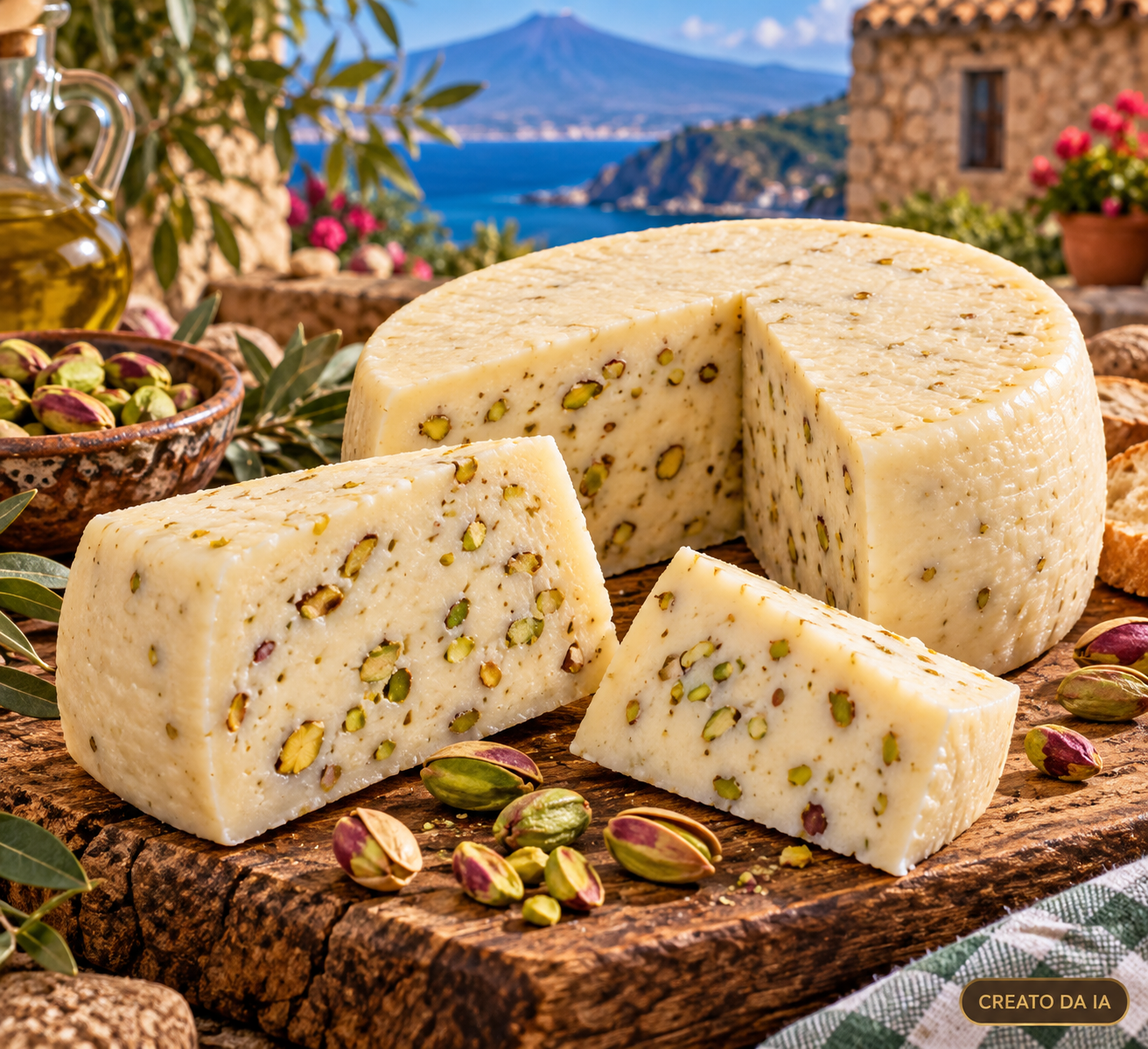 formaggio siciliano al pistacchio in crosta formaggio siciliano al pistacchio in crosta