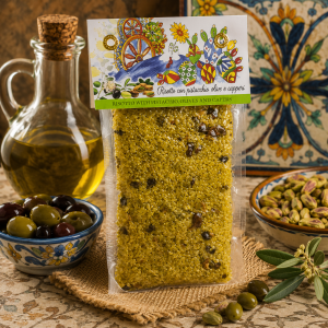 Risotto alla siciliana con pistacchio olive e capperi,risotto
