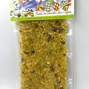 Risotto alla siciliana con pistacchio olive e capperi,risotto