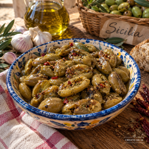 Olive verdi schiacciate a barchetta siciliane,olive verdi,olive schiacciate,olive siciliane