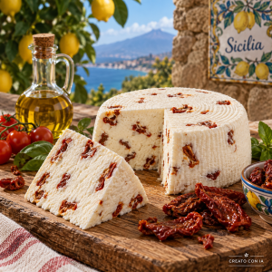 Primo sale con pomodori secchi,formaggio con pomodori secchi