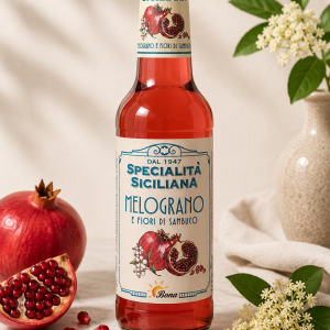 Bibita siciliana melograno e fiori di sambuco,bibita melograno e sambuco
