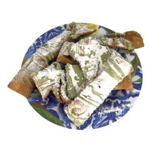 Chiacchiere siciliane al pistacchio