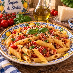 Penne Rigate,pasta siciliana
