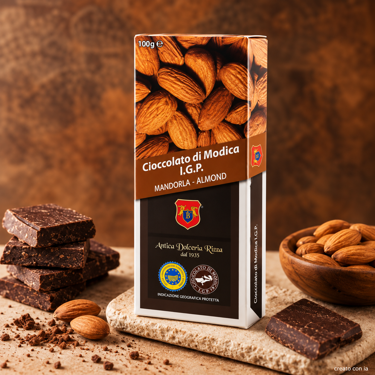 cioccolato di modica igp alla mandorla cioccolato di modica igp alla mandorla