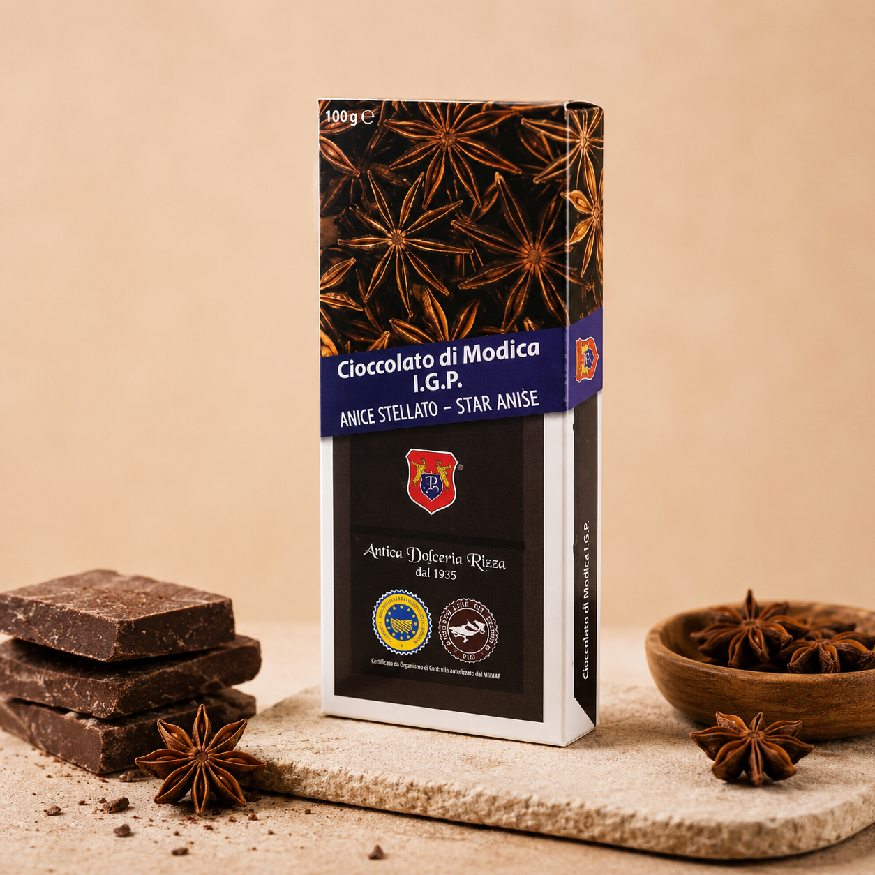 cioccolato di modica igp all'anice stellato cioccolato di modica igp all'anice stellato