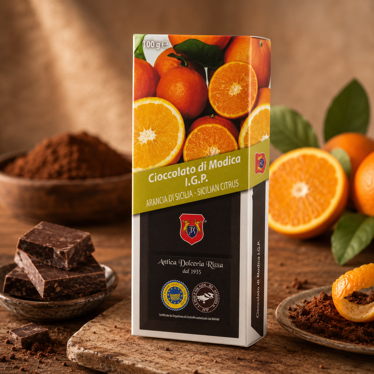 CIOCCOLATO DI MODICA IGP AGLI AGRUMI CIOCCOLATO DI MODICA IGP AGLI AGRUMI