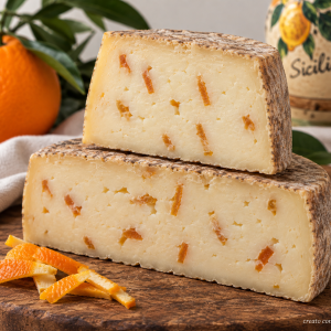 formaggio primo sale con arance siciliane