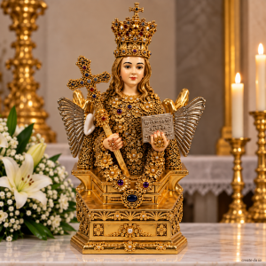 statuetta di sant'agata colore oro