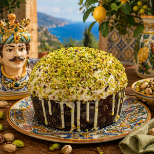 panettone artigianale siciliano farcito con crema pistacchio