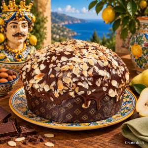 panettone artigianale siciliano alle pere e cioccolato
