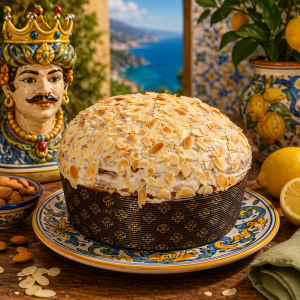 panettone artigianale siciliano farcito con crema mandorla